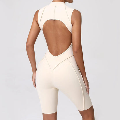 Jumpsuit Hollow Zipper Yoga Suit