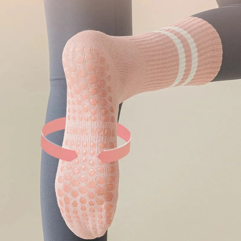 GripCore Mid-Tube Yoga Socks (3 Pairs)