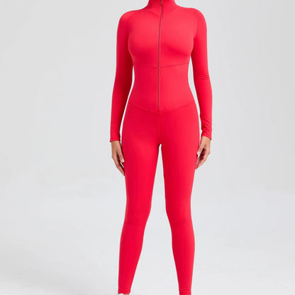 Long Zip Sports Jumpsuit