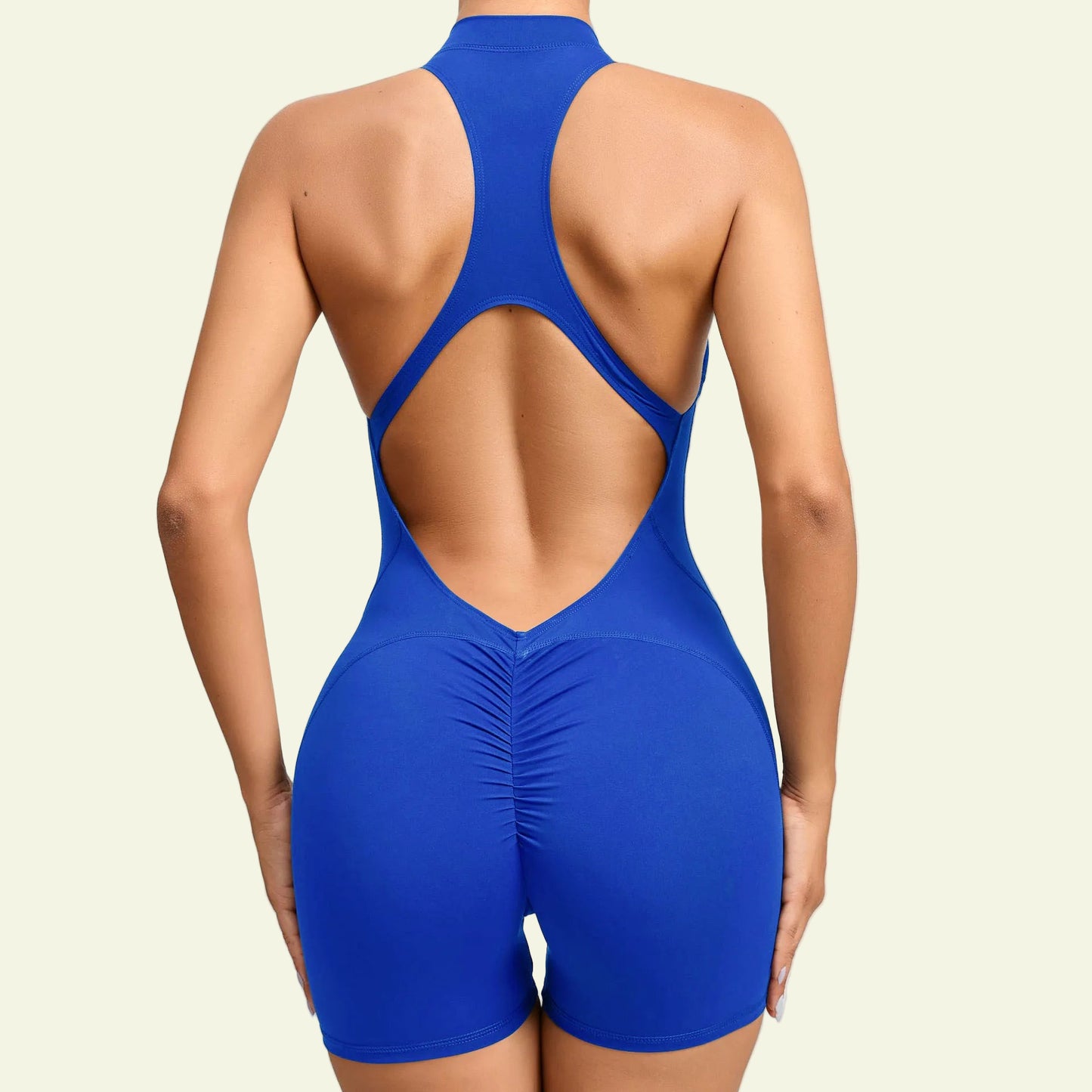 Zip-Up Scrunch Butt Yoga Romper