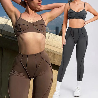 Curve-Enhancing Yoga Set with Push-Up Bra & Flexible Leggings