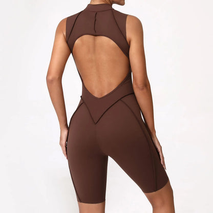 Jumpsuit Hollow Zipper Yoga Suit