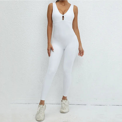 One-Piece Jumpsuit – Padded Cup, Long Pants Fitness Outfit