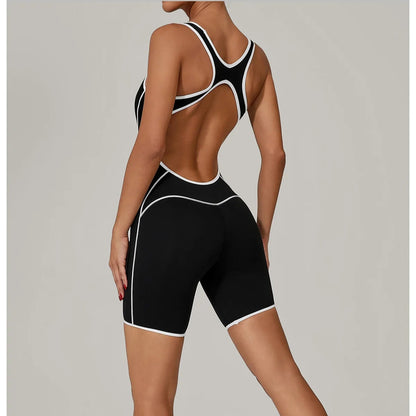 Sleeveless & Backless Gym Fitness Romper