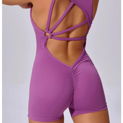 Stretch-Fit Padded Workout Jumpsuit