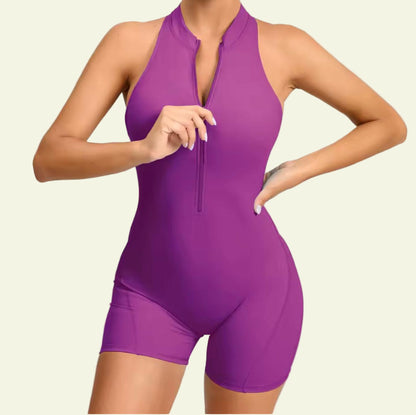 Zip-Up Scrunch Butt Yoga Romper