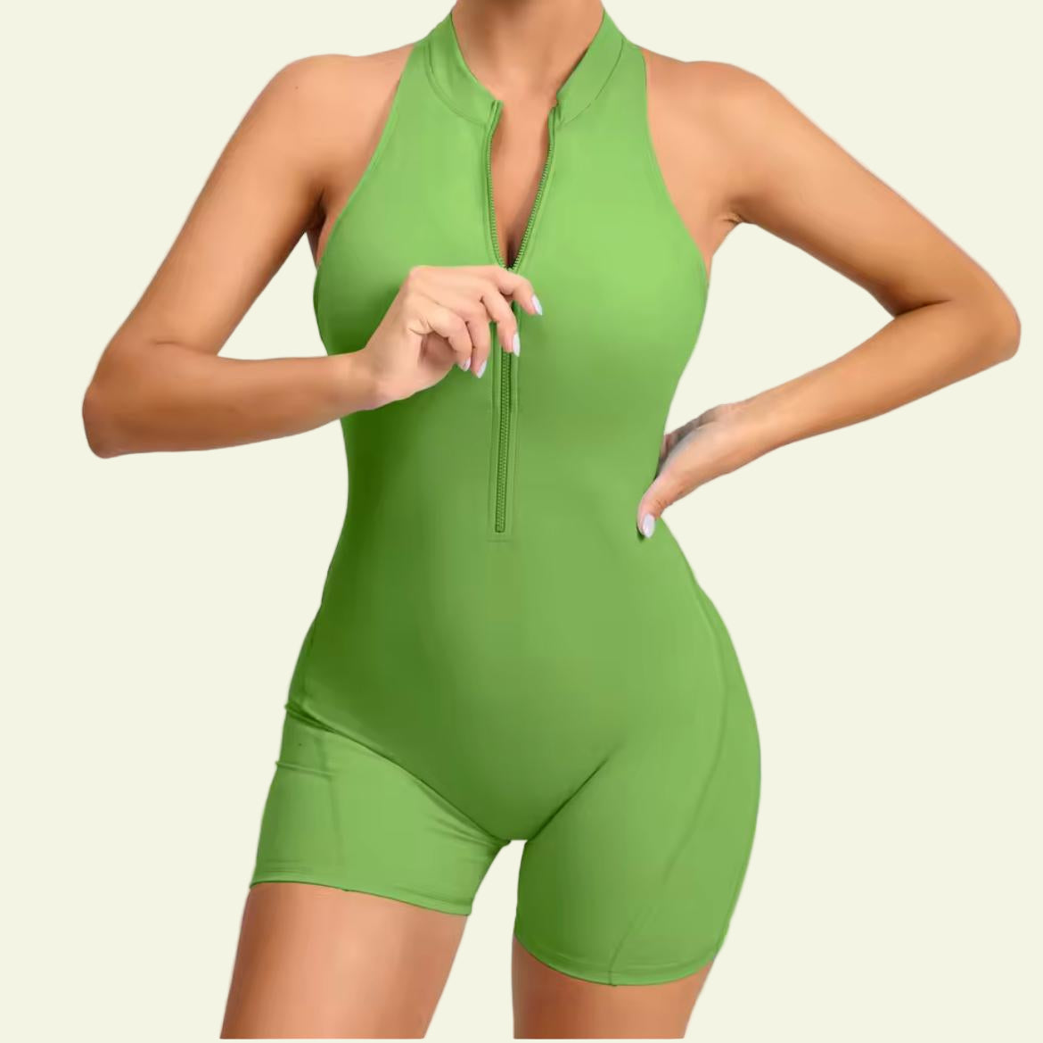 Zip-Up Scrunch Butt Yoga Romper