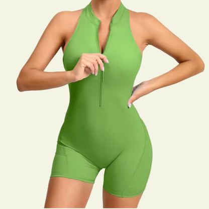 Zip-Up Scrunch Butt Yoga Romper