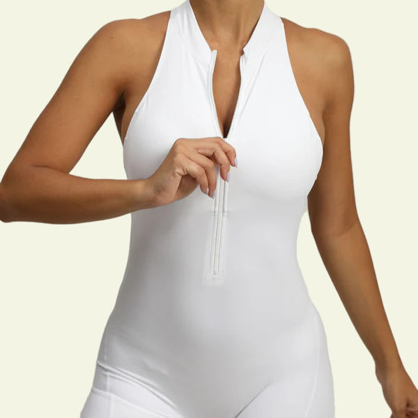 Zip-Up Scrunch Butt Yoga Romper