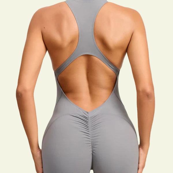 Zip-Up Scrunch Butt Yoga Romper