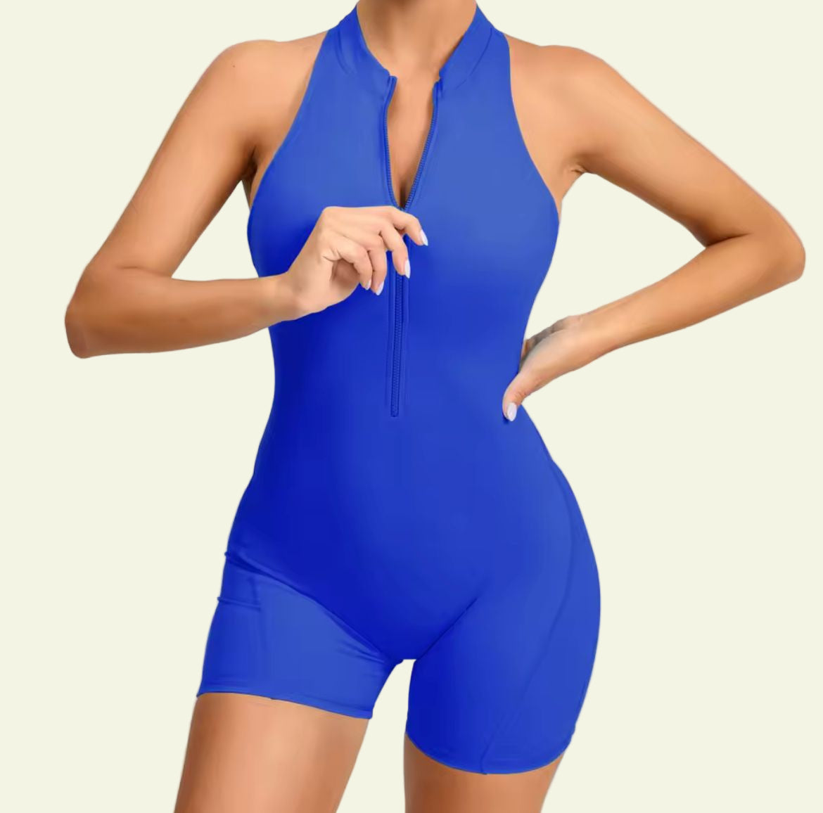 Zip-Up Scrunch Butt Yoga Romper