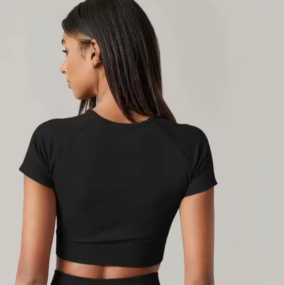 Seamless Short Sleeve Gym Crop Top