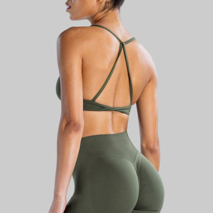 Twist Back High Support Sports Bra